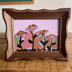 Floral Painting in Wooden Frame